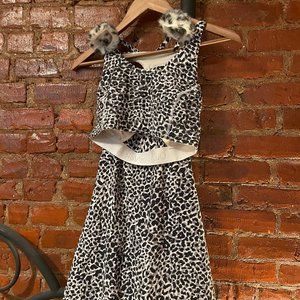 Outdoor Voices Snow Leopard SET: Exercise Dress + Doing Things Bra, Size Medium